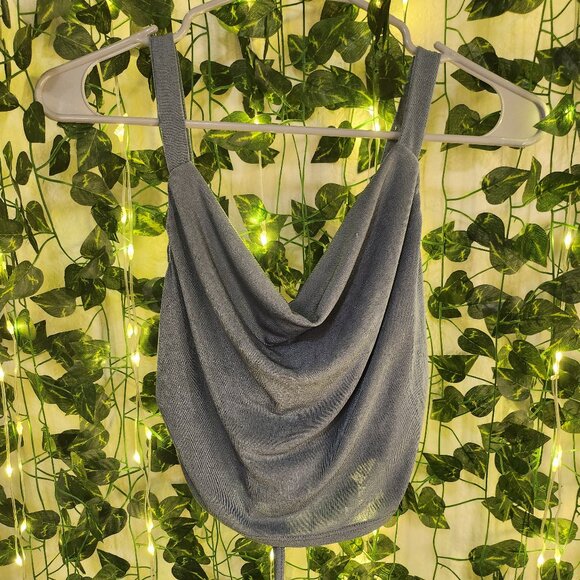 Blue tank top with corset back - Picture 1 of 3